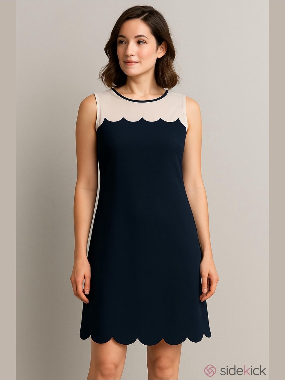 J. Crew Black and White Scalloped Mini Dress size 14